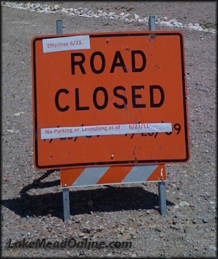 Road closed sign at Callville Bay